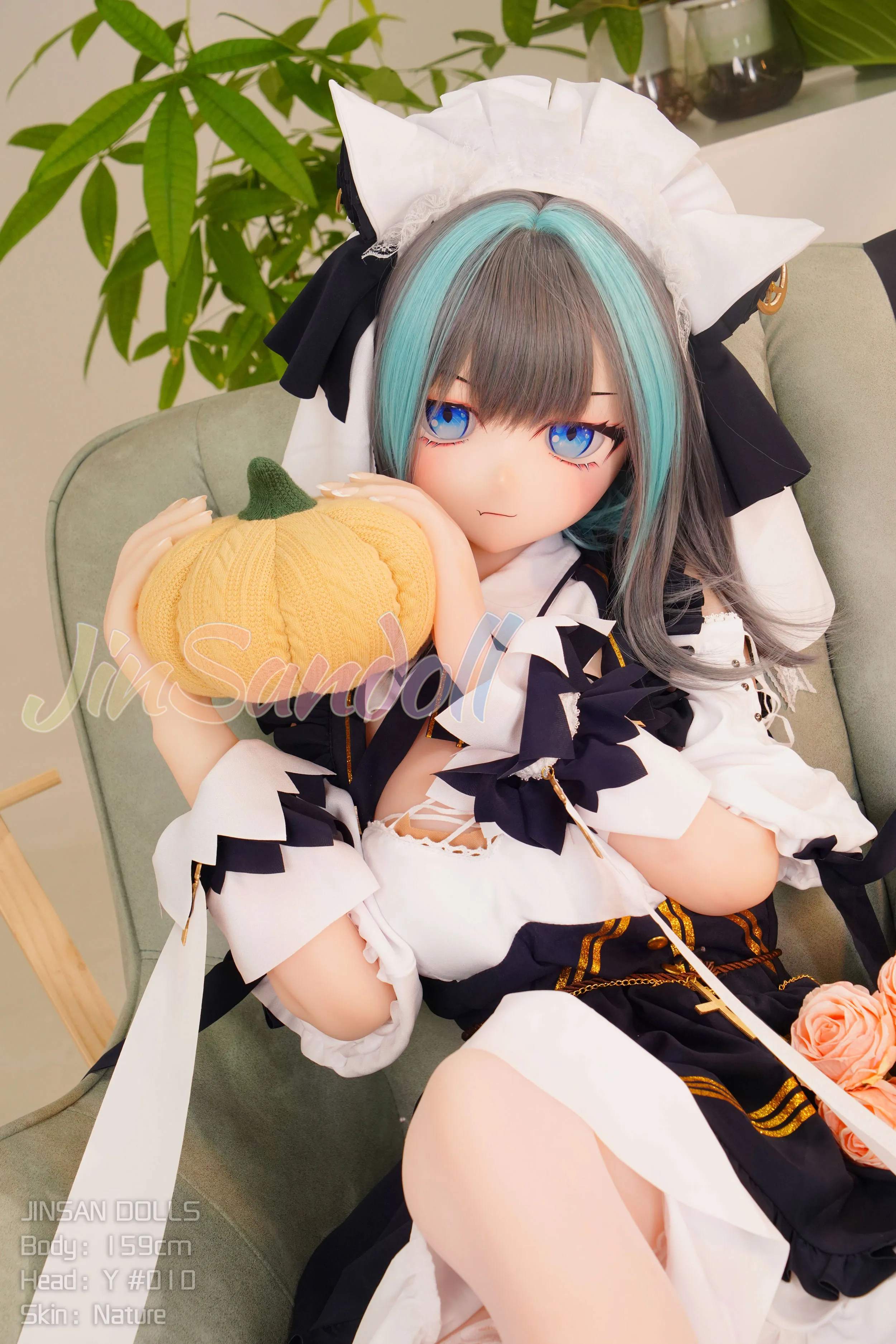 159cm (5ft3) H-Cup Anime lifelike love doll PVC head sculpt + S-TPE body Sex Doll, Head #Y010